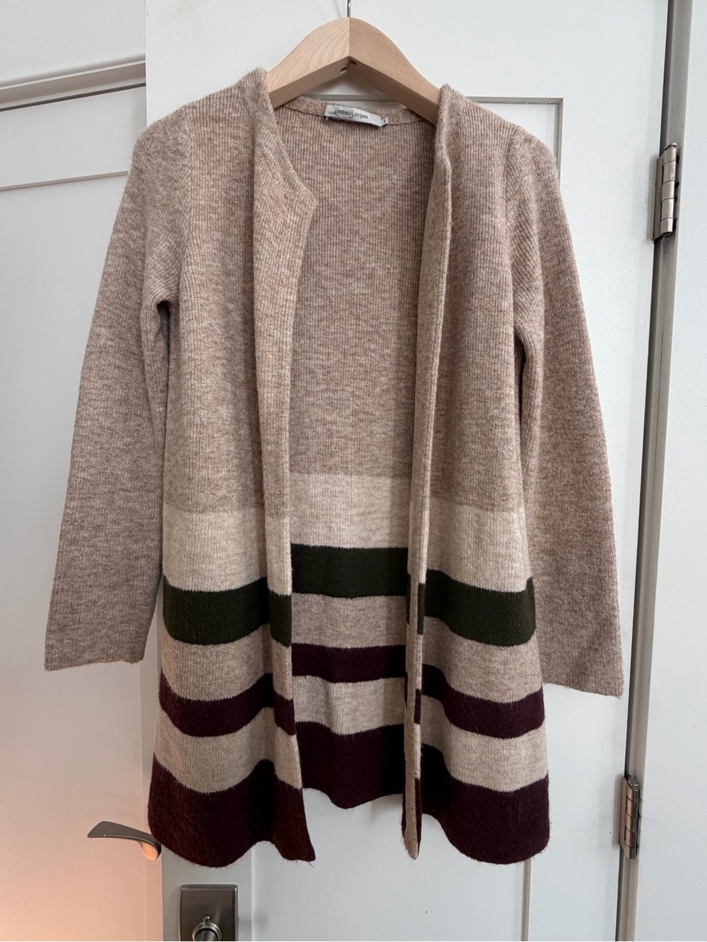 Stitches & Stripes Long Striped Cardigan Sweater